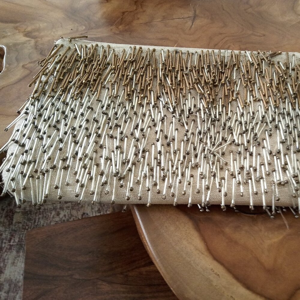 Miss Albright Clutch fabric with metal hardware